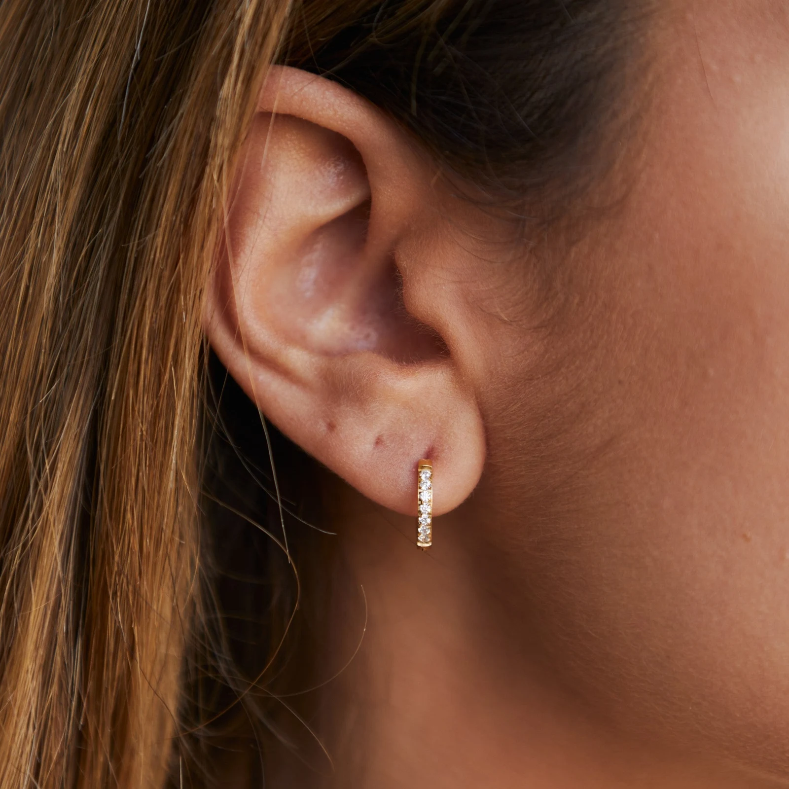 Tiny Gold Hoop Earrings — use