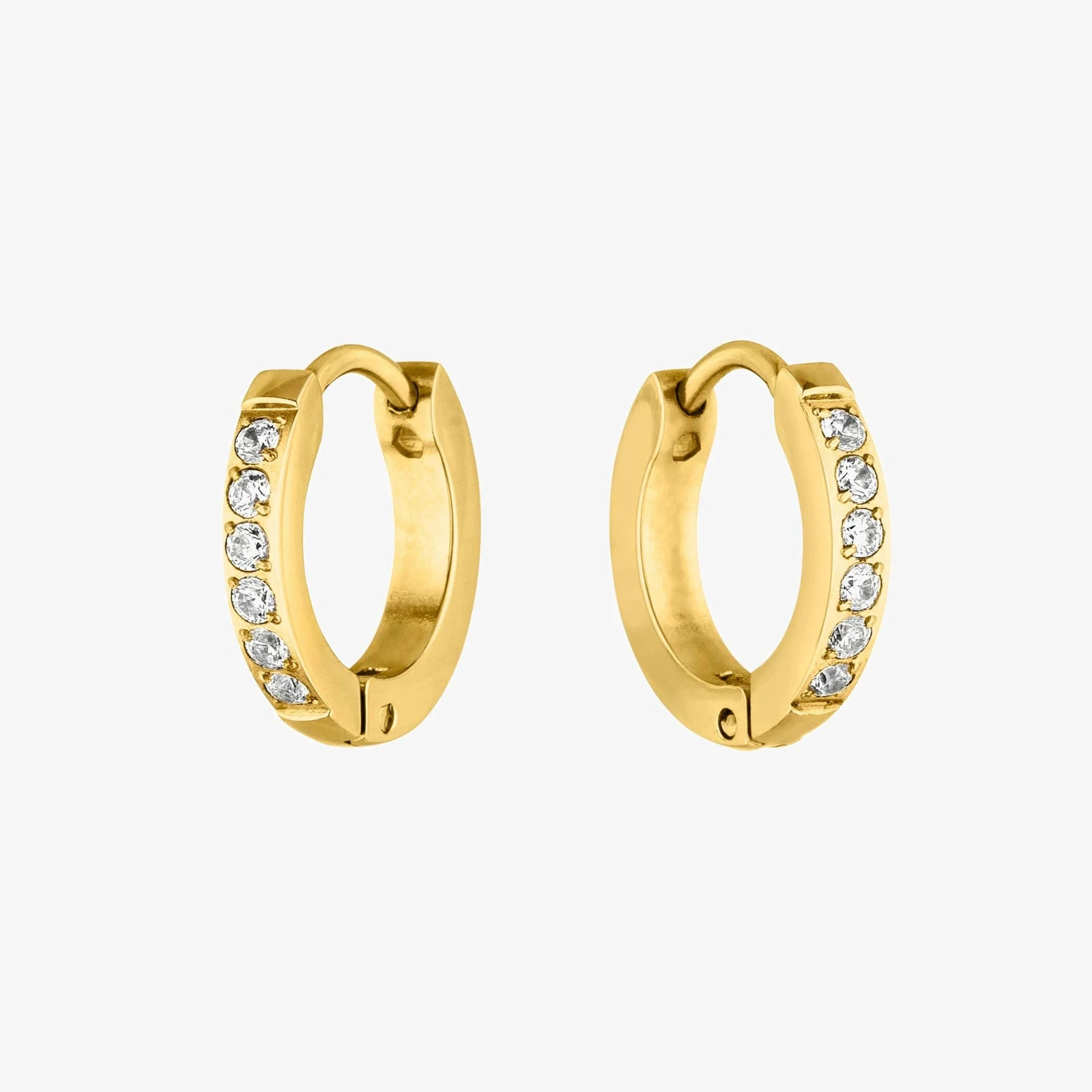 Tiny Gold Hoop Earrings — lead