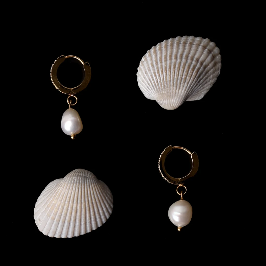 Freshwater Pearl Hoop Earrings - reviewed gold-color source photograph