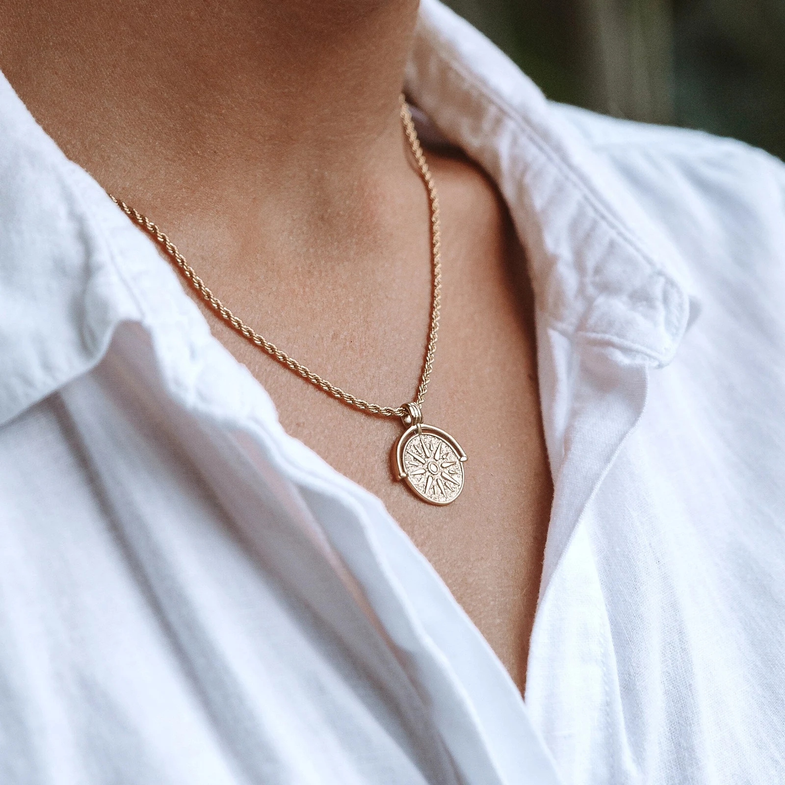 Golden Sun Necklace — detail