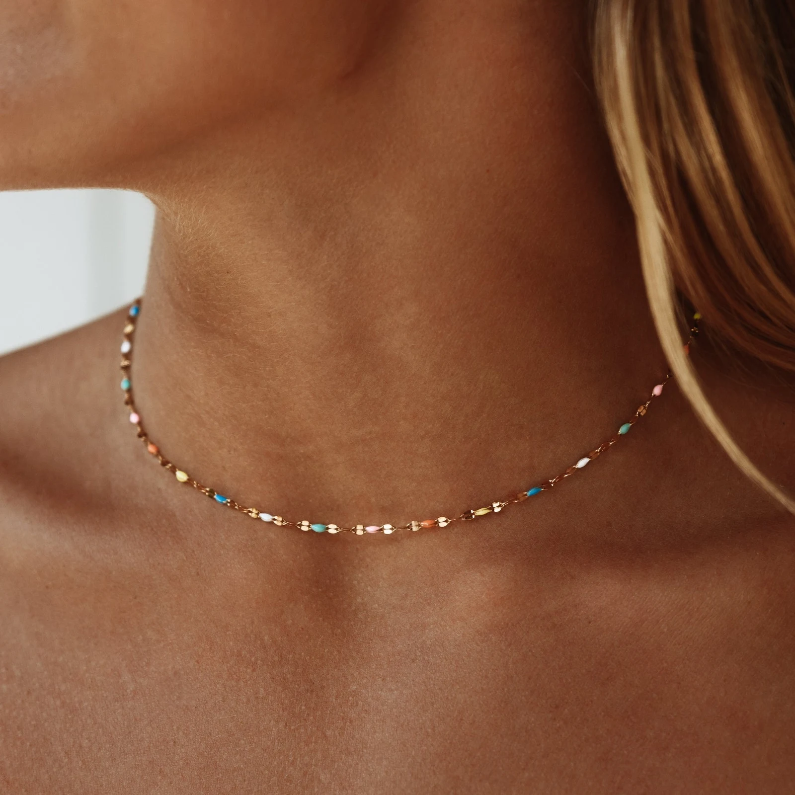 Rainbow Dainty Choker — use