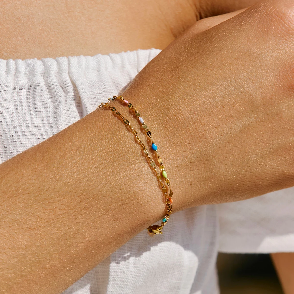 Rainbow Dainty Bracelet - alternate view