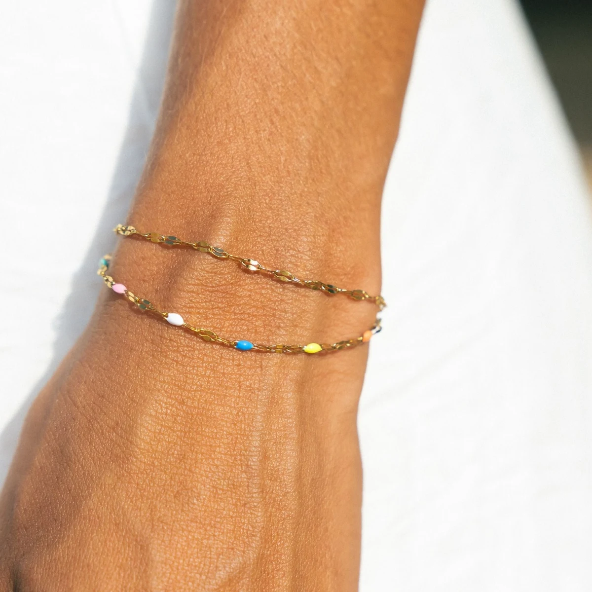Rainbow Dainty Bracelet - detail view