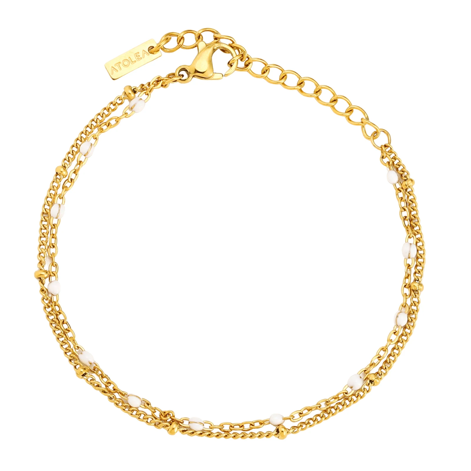 Double White Beaded Bracelet — lead