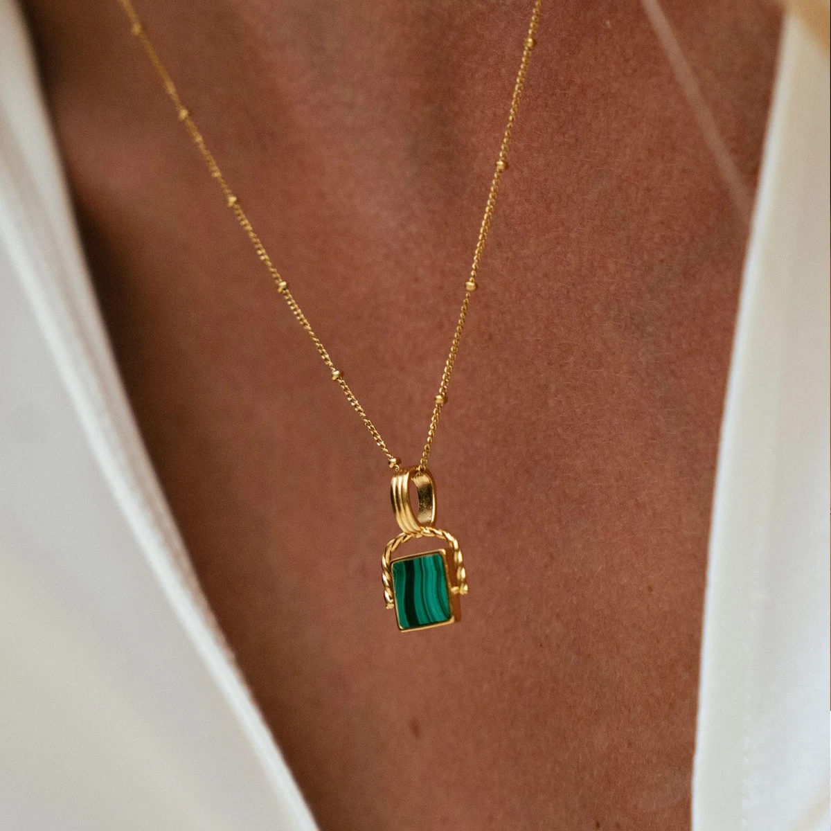 Malachite Pendant - reviewed gold-color source photograph