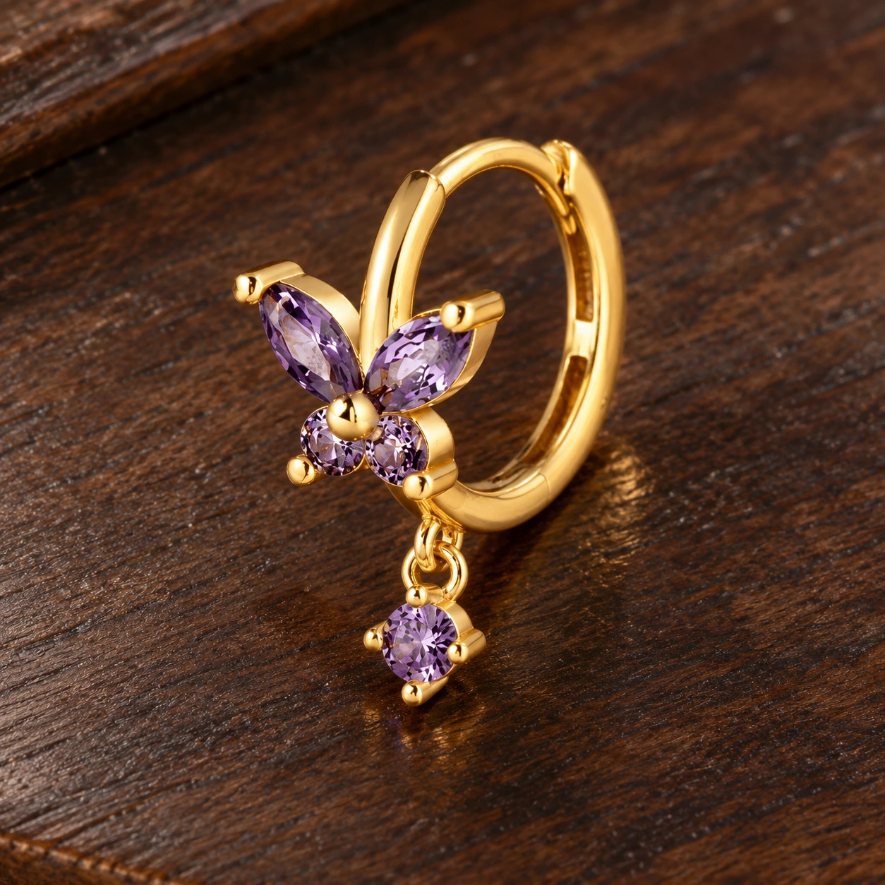 Evelyn Butterfly Hoops — detail view