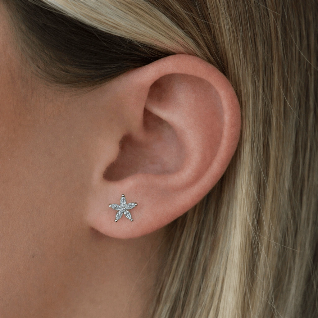 Poet Flower Studs — lead view
