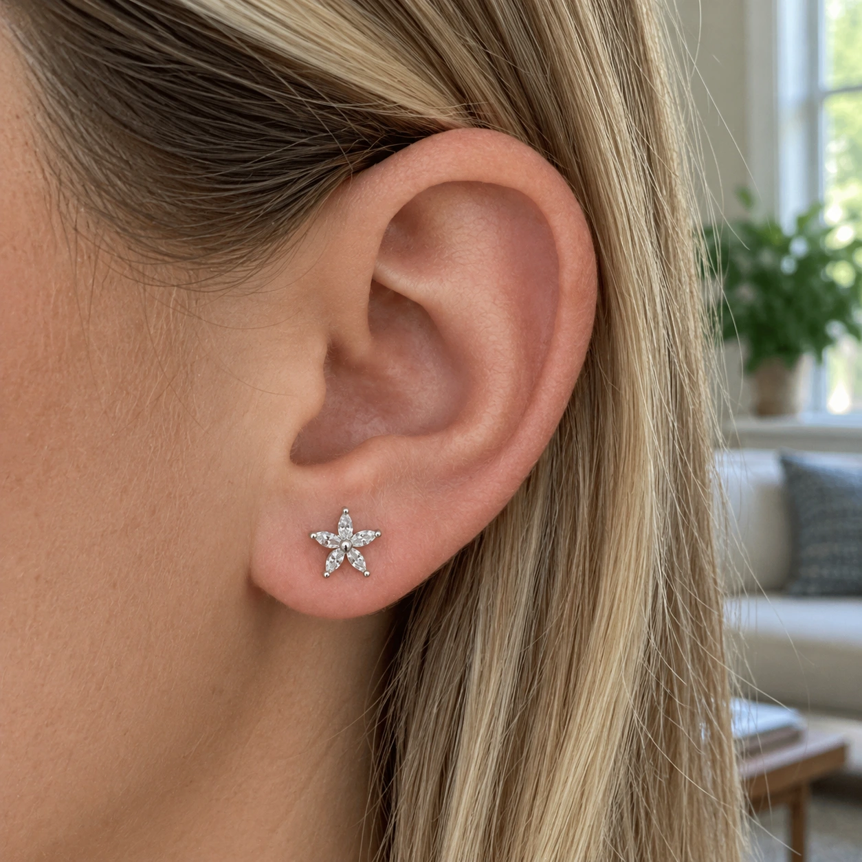 Poet Flower Studs — use view
