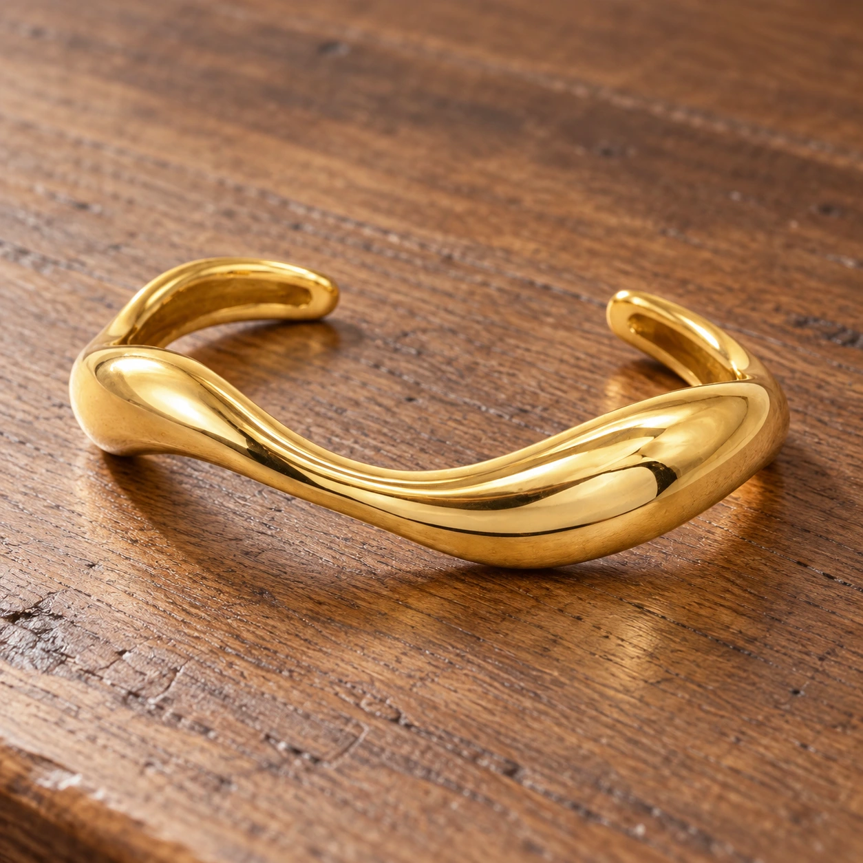 Wave Sculptural Cuff — detail view