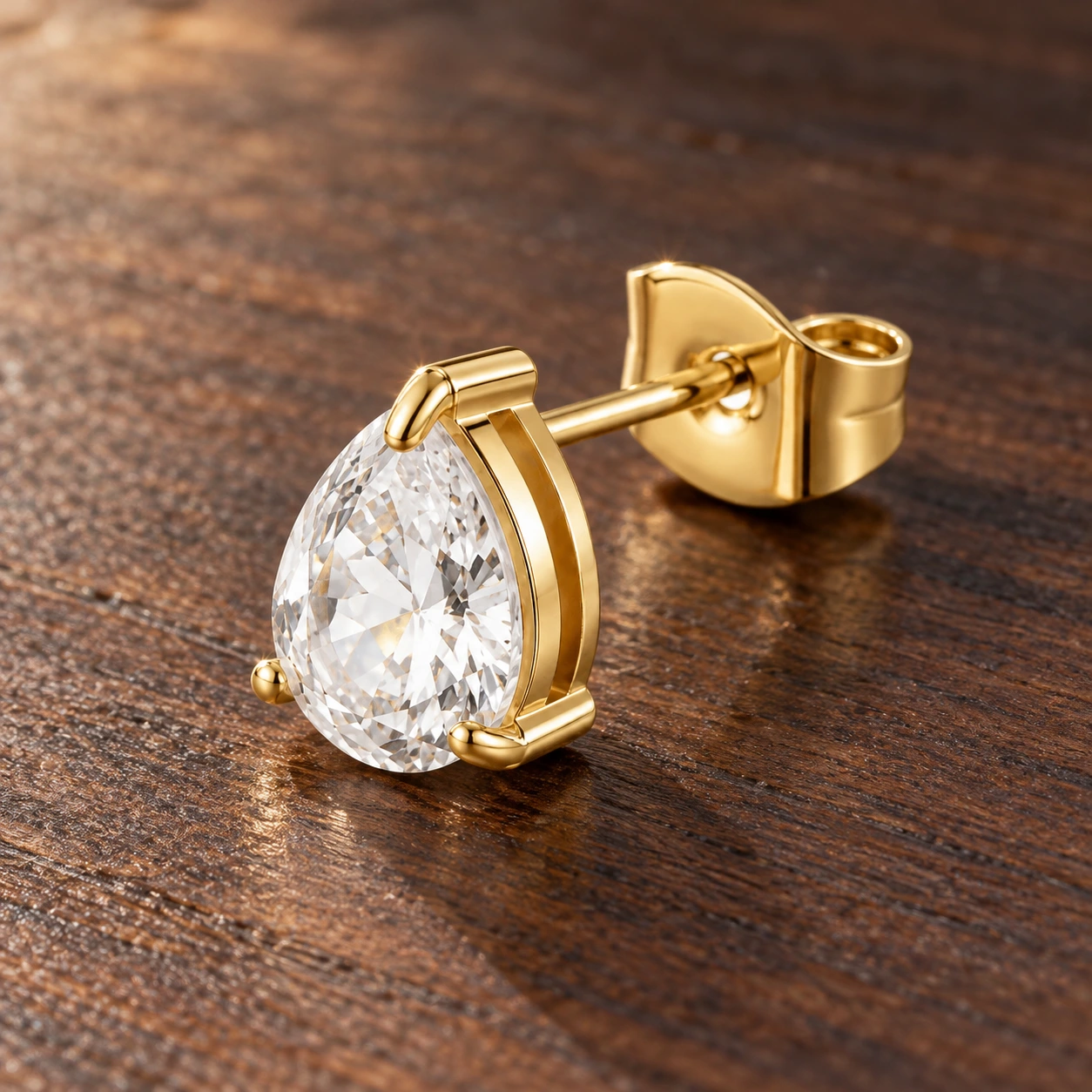 Chantelle Pear Studs — detail view