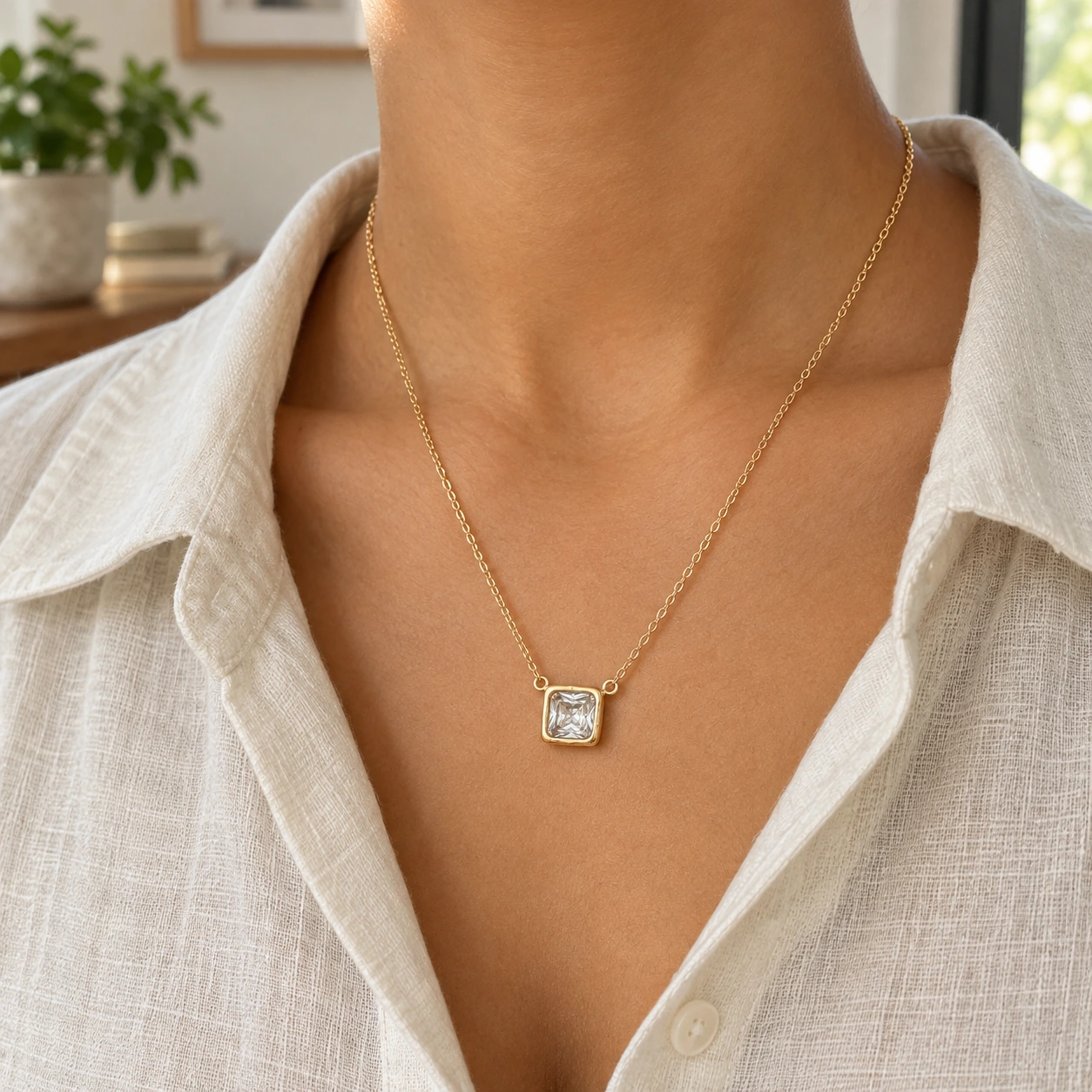 Eternal Square Necklace — alternate view