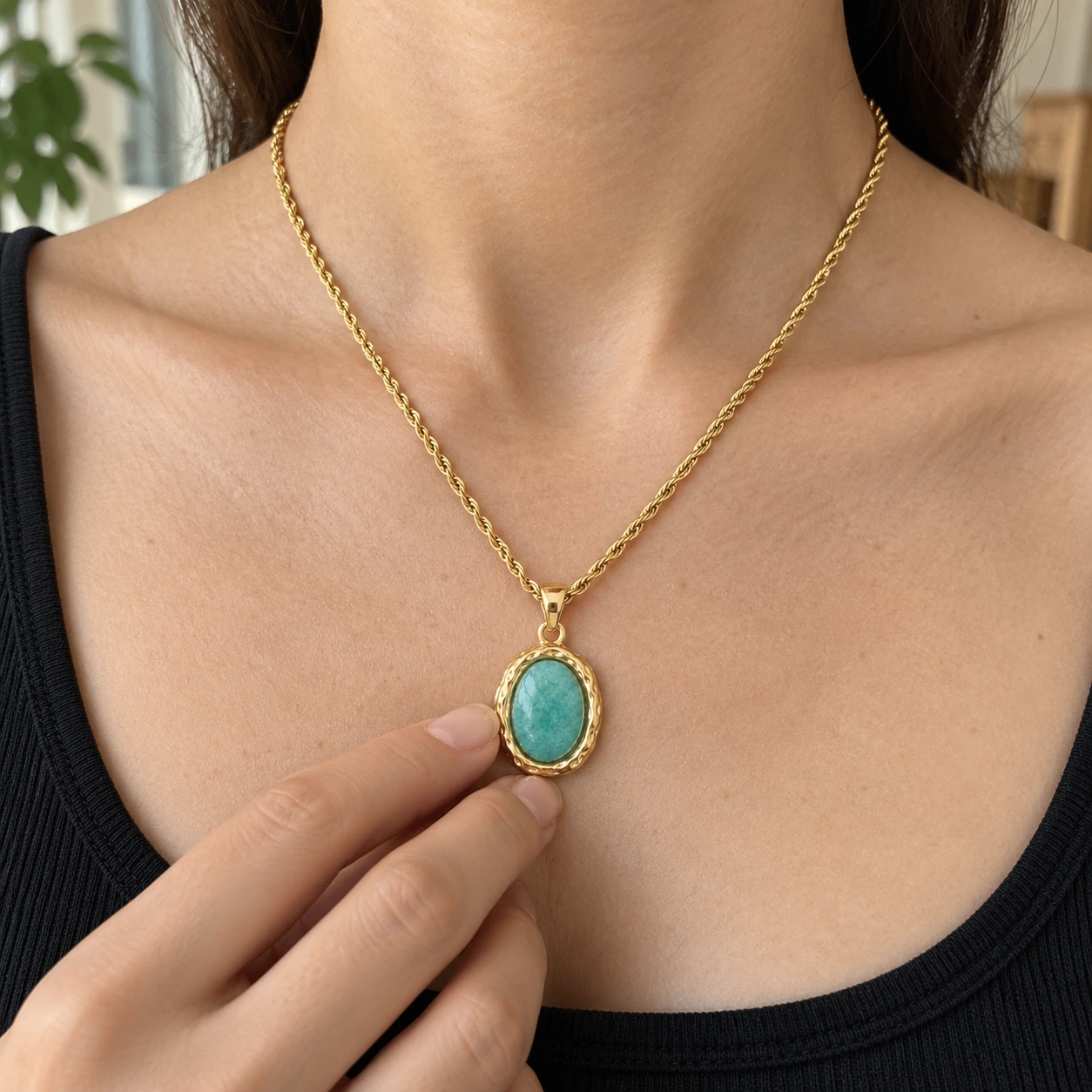 Lagoon Amazonite Necklace — use view