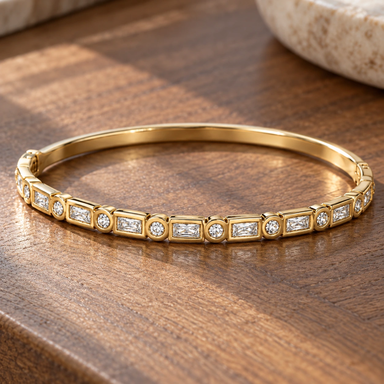 Prudence CZ Bangle — detail view