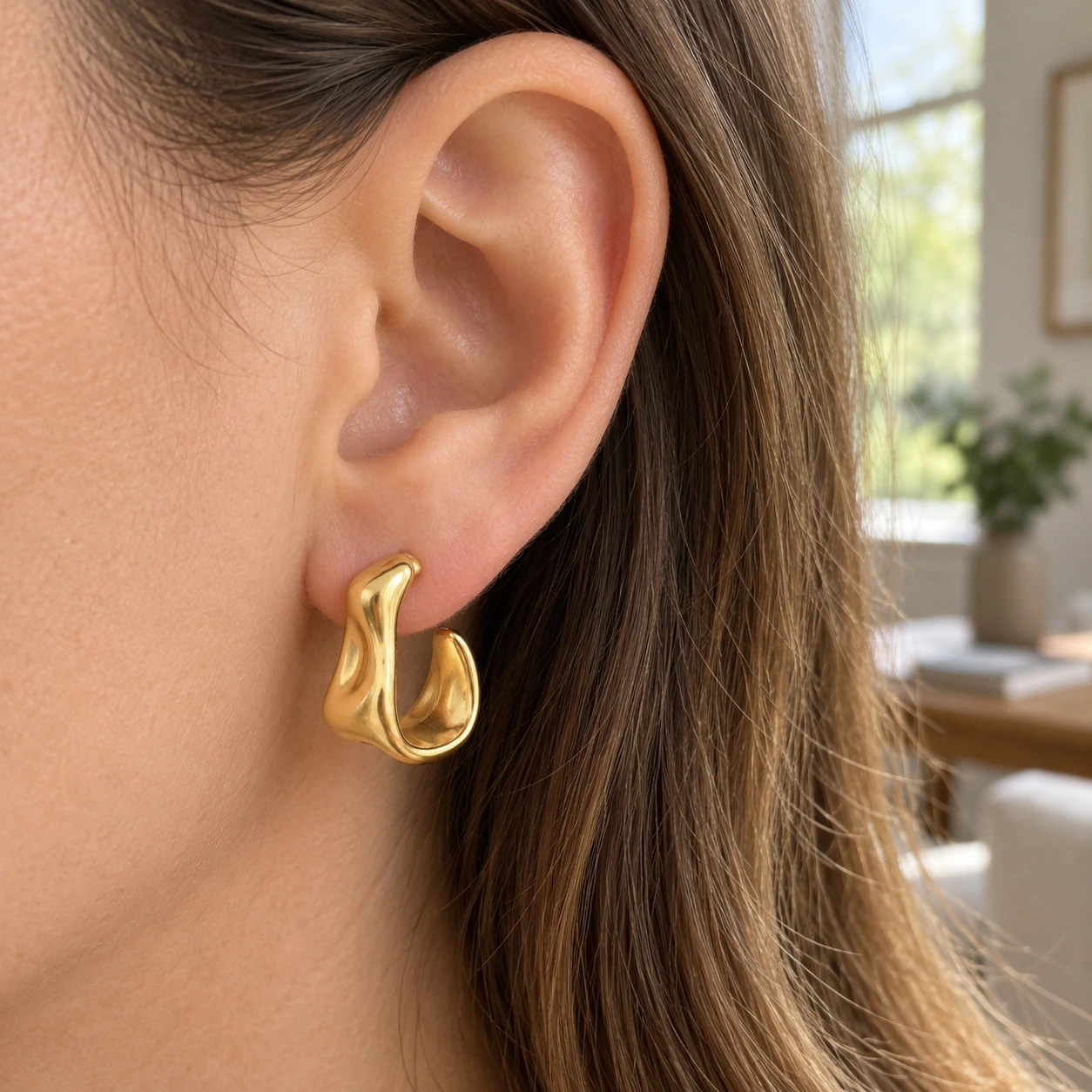 Tamara Sculptural Hoops — use view