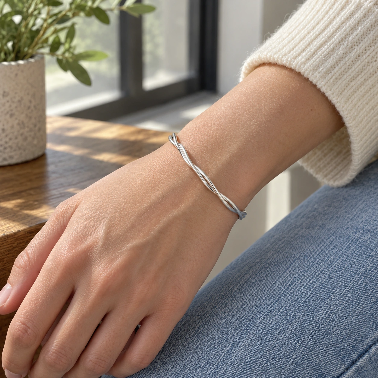 Leighton Twisted Cuff — use view