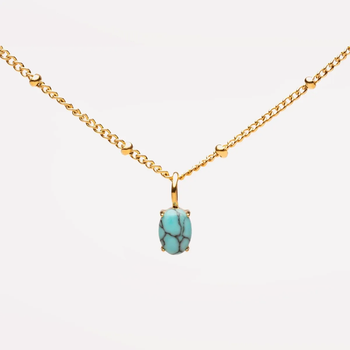 Turquoise Pendant Gold - detail view