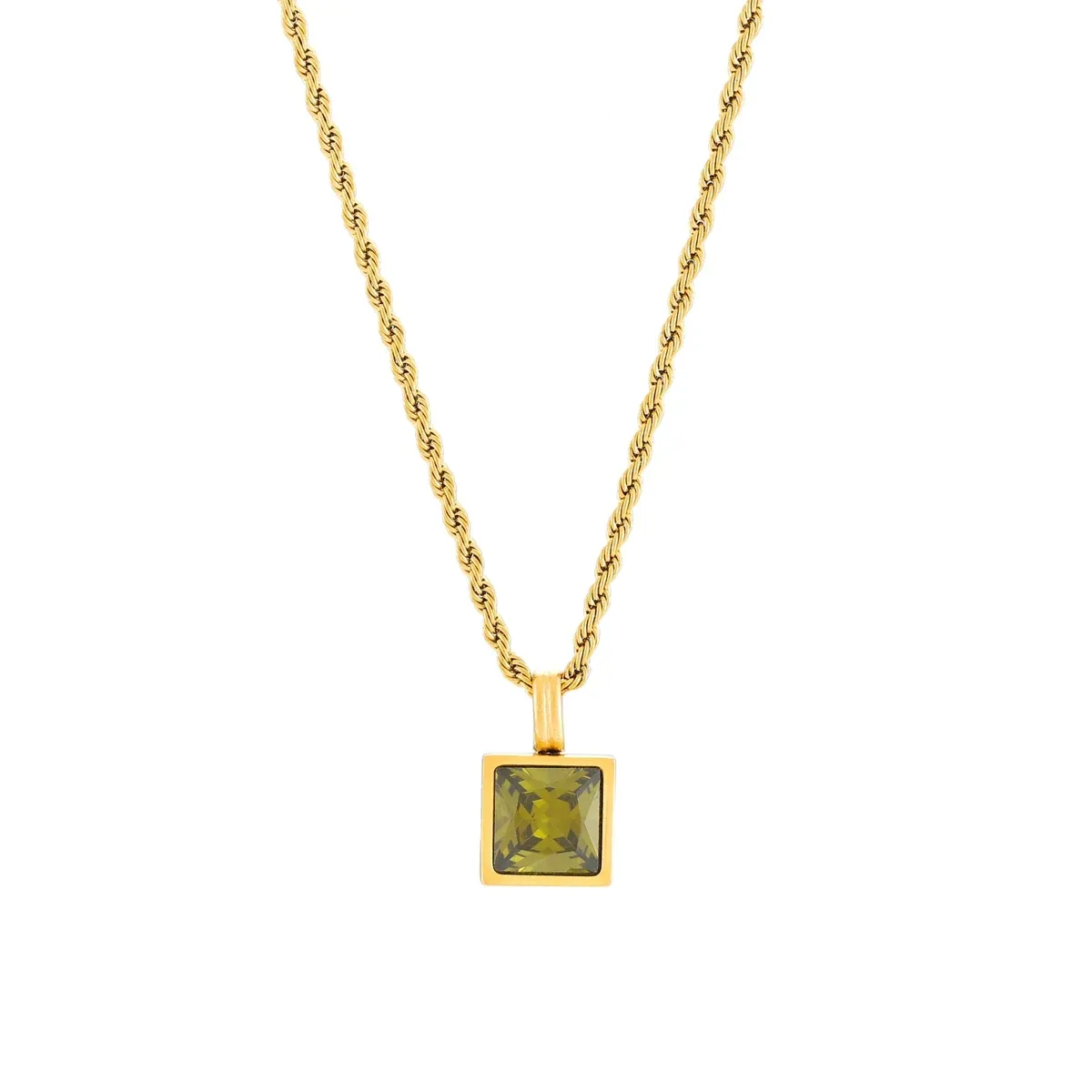 Verde Necklace Gold - detail view