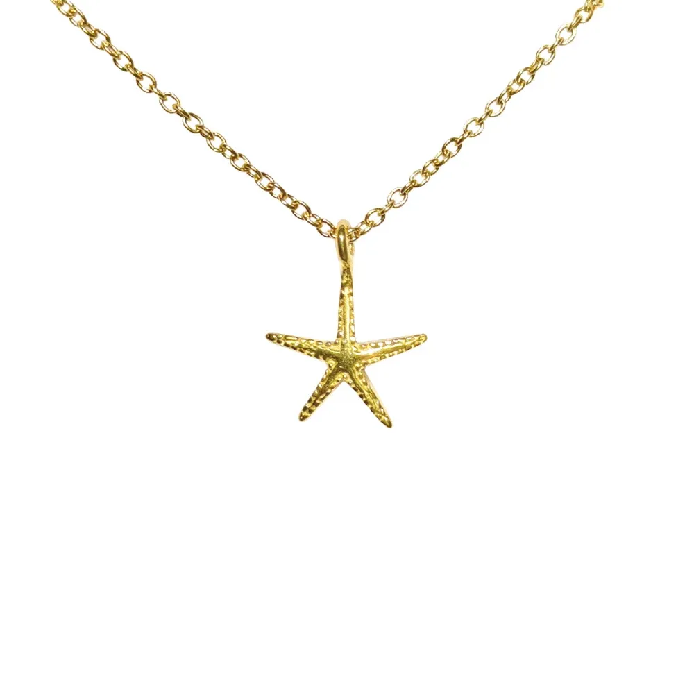 Starfish Necklace Gold - detail view