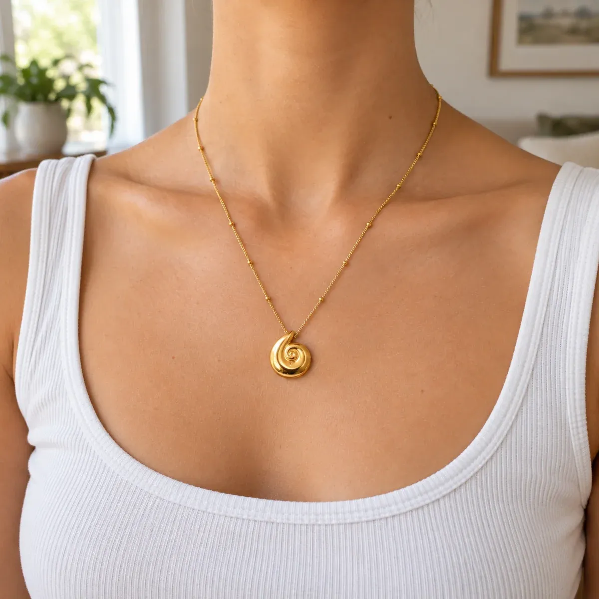 Shell Necklace Gold - lead