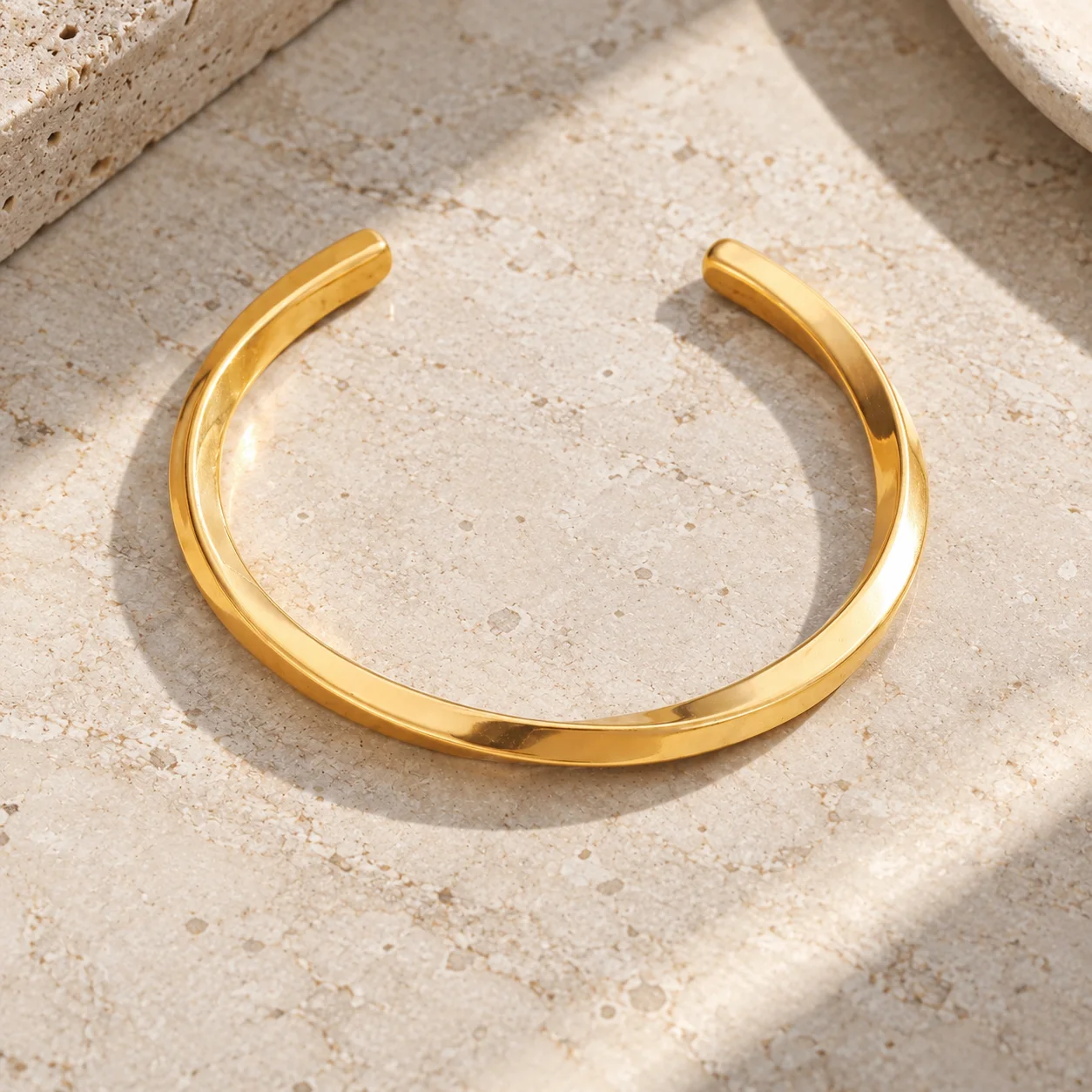 Yagx open twisted stainless steel cuff: alternate view
