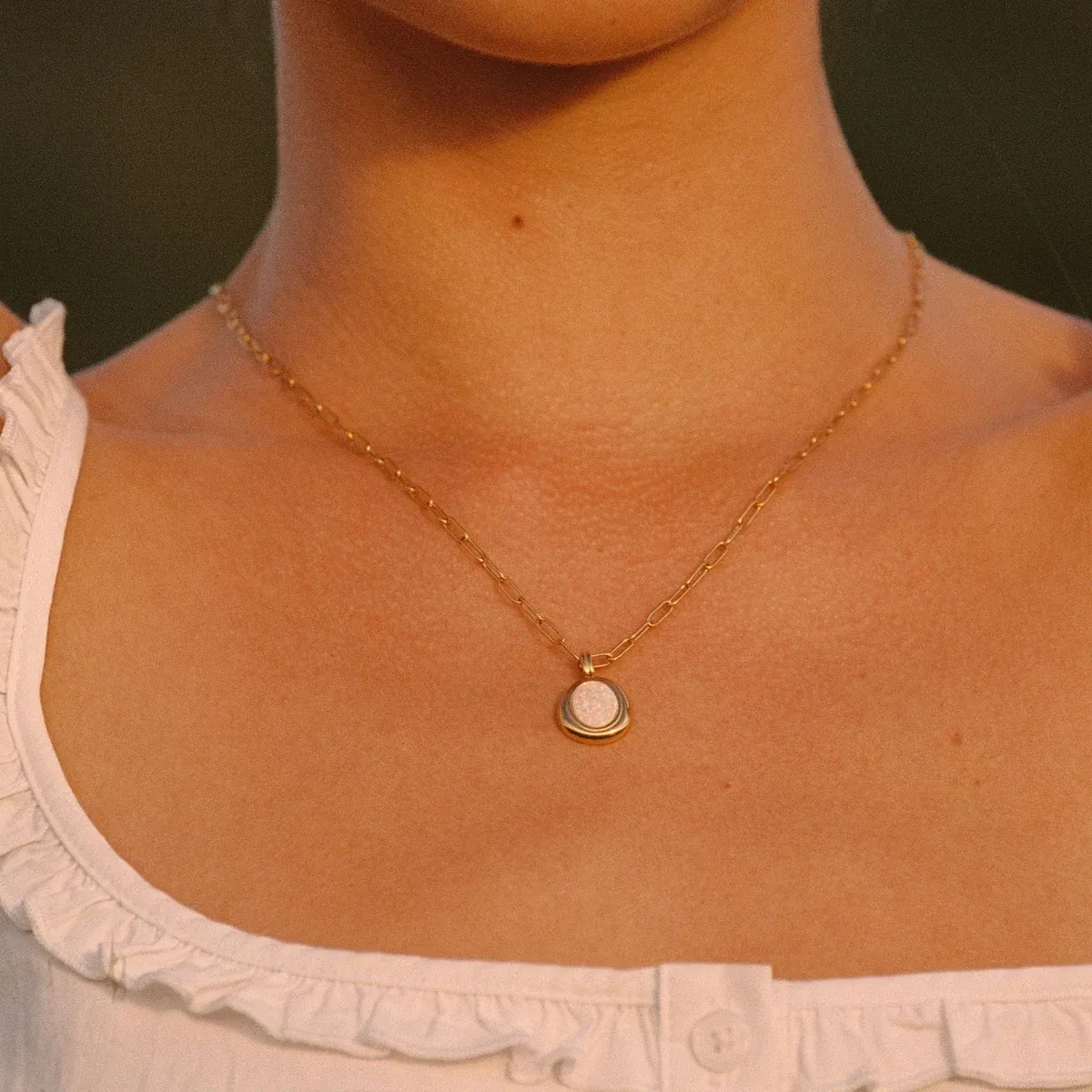Opal Aura Necklace Gold - alternate view