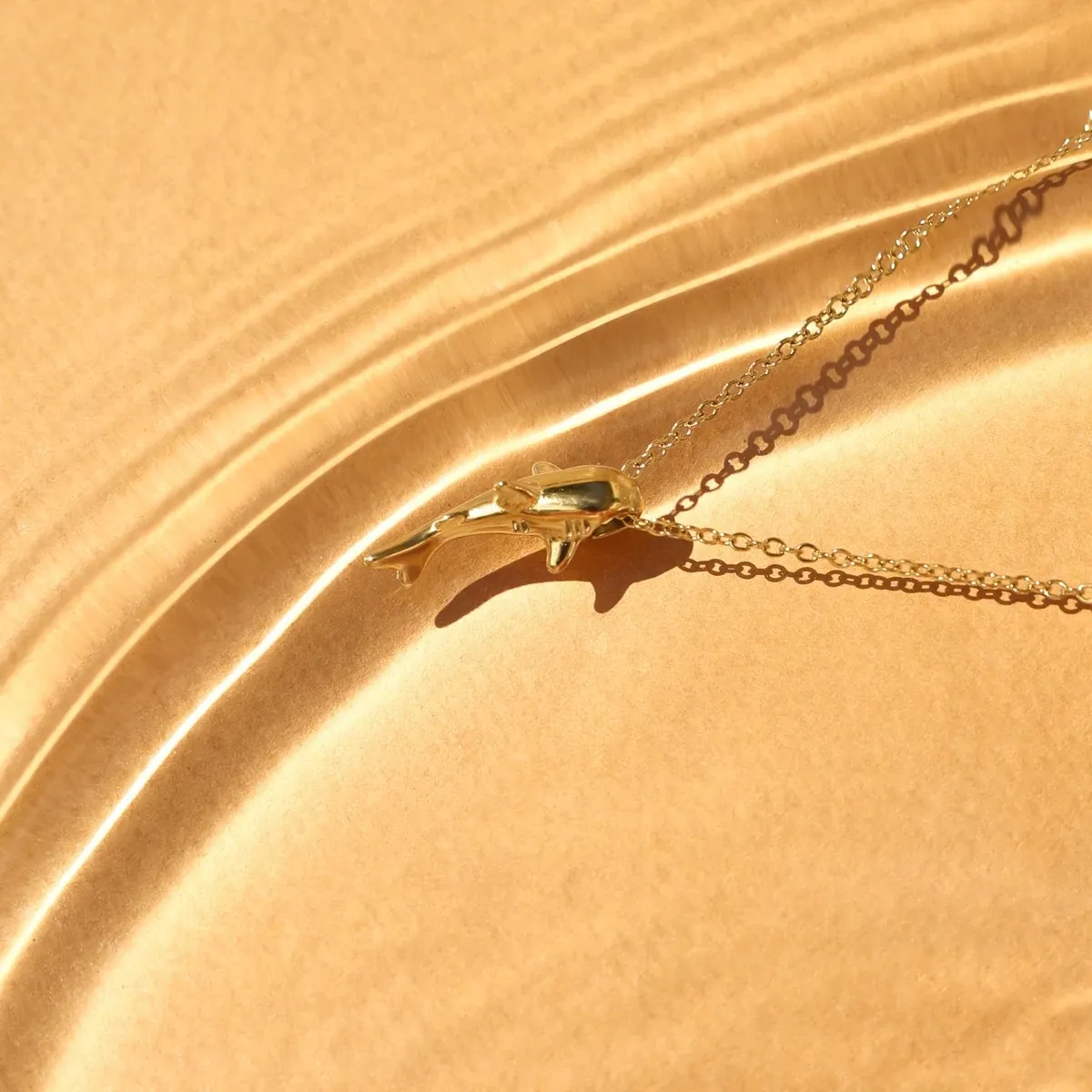 Shark Necklace Gold - alternate view