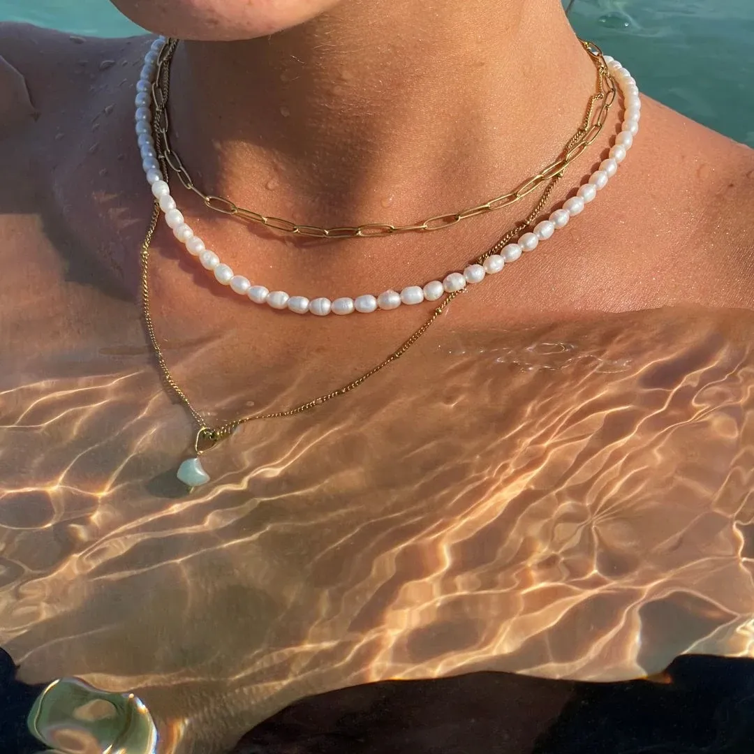 Cozumel Paperclip Choker Gold - detail view