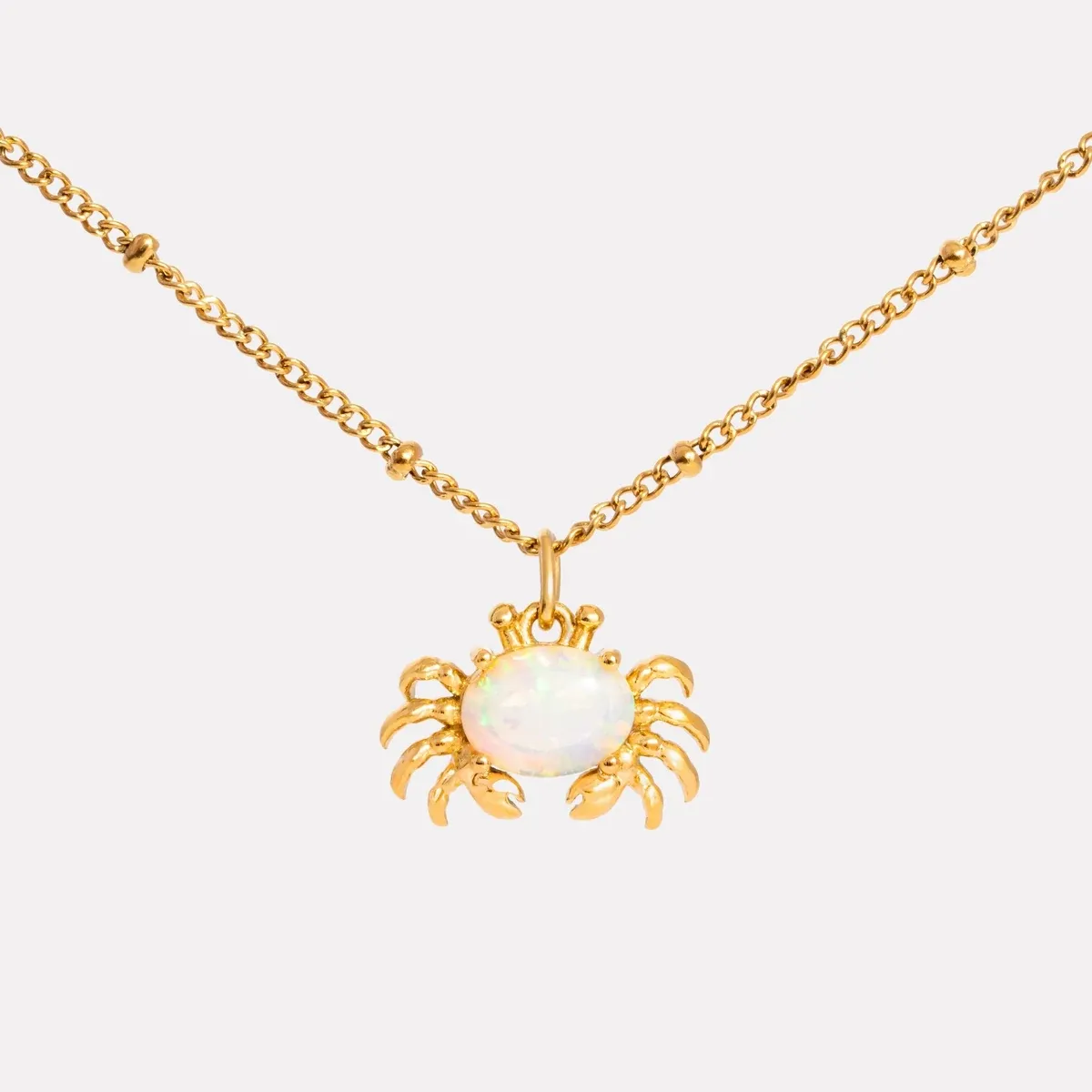 Crab Necklace Gold - detail view