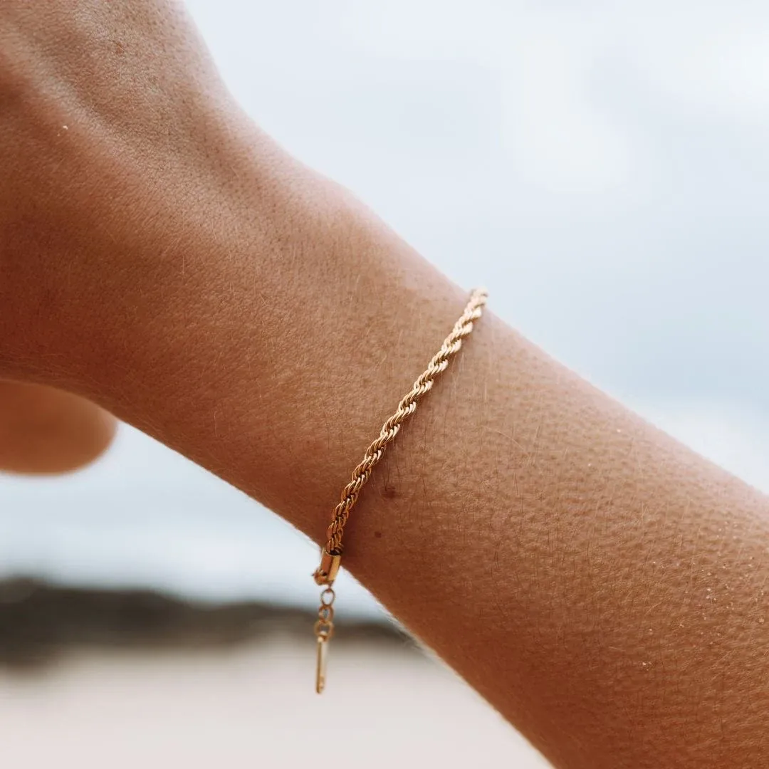 Calvi Rope Chain Bracelet Gold - alternate view