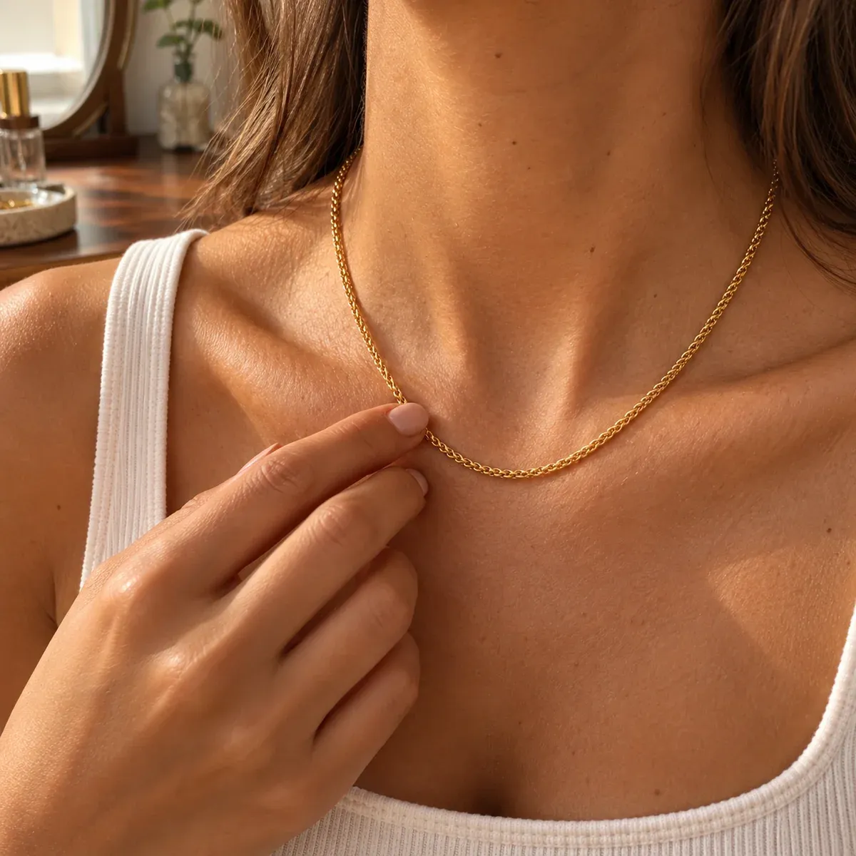 Braided Choker Gold - use