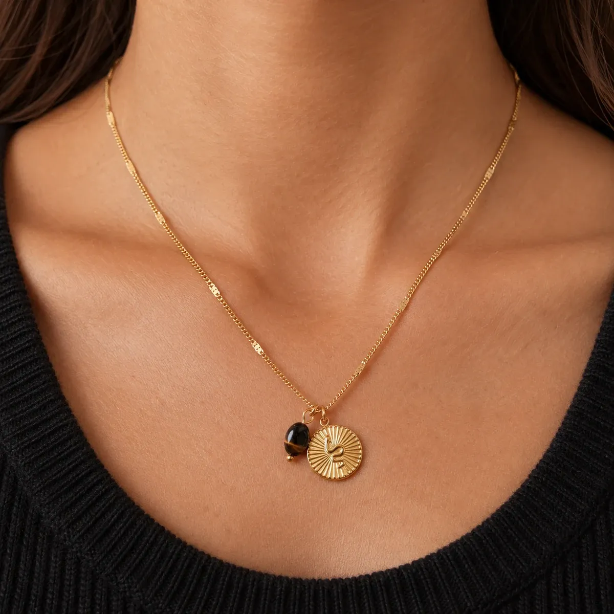 Golden Snake Necklace Gold - alternate view