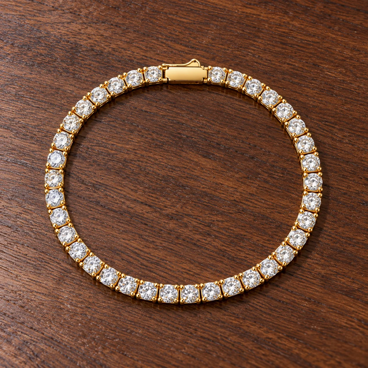 Silver Moissanite Tennis in Gold: alternate view