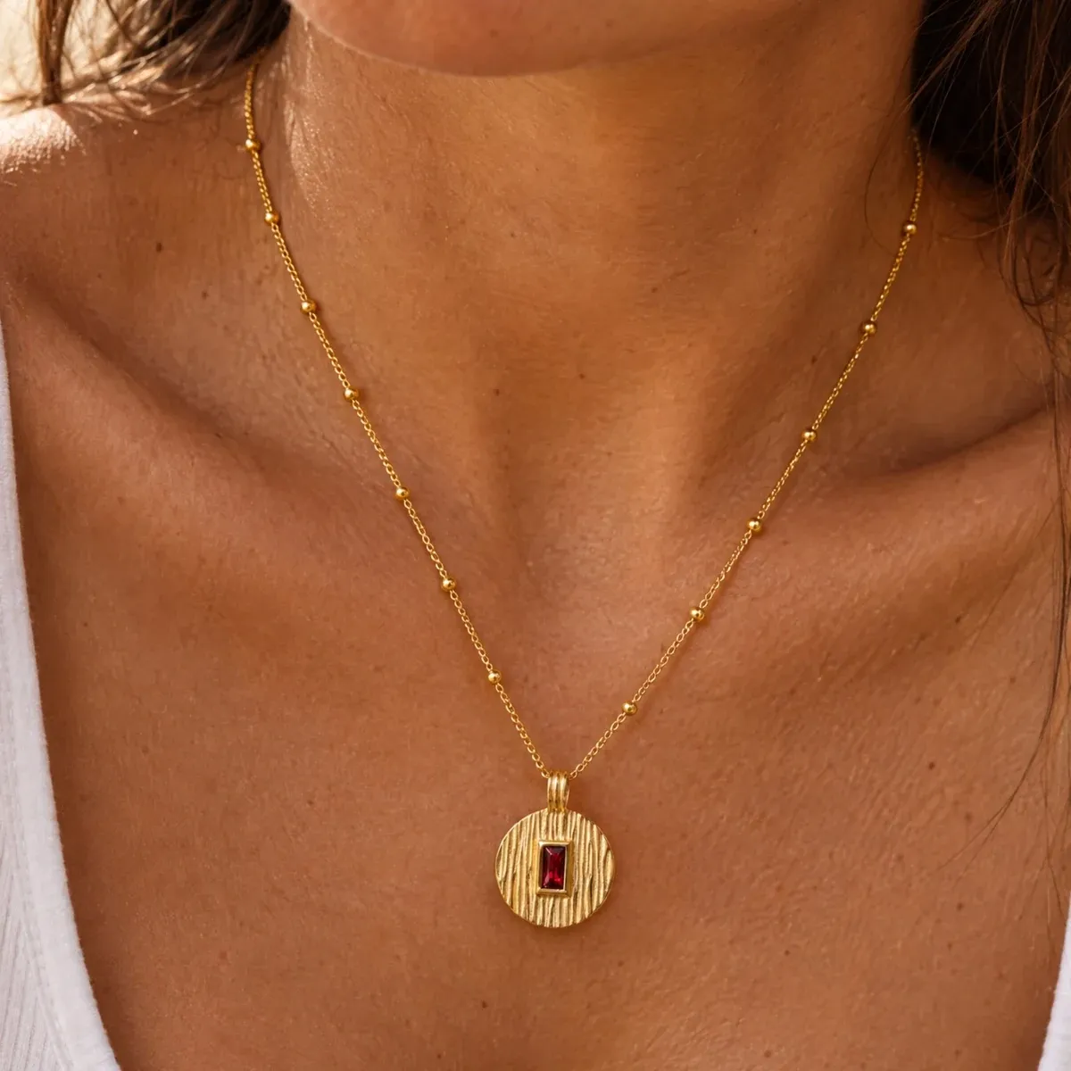Ember Zircon Necklace Gold - lead view