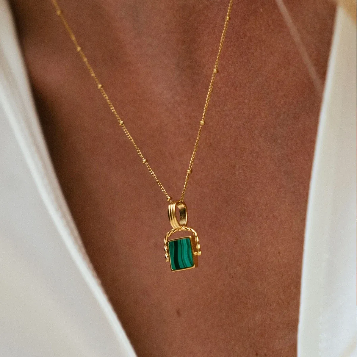 Malachite Pendant - reviewed gold-color source photograph