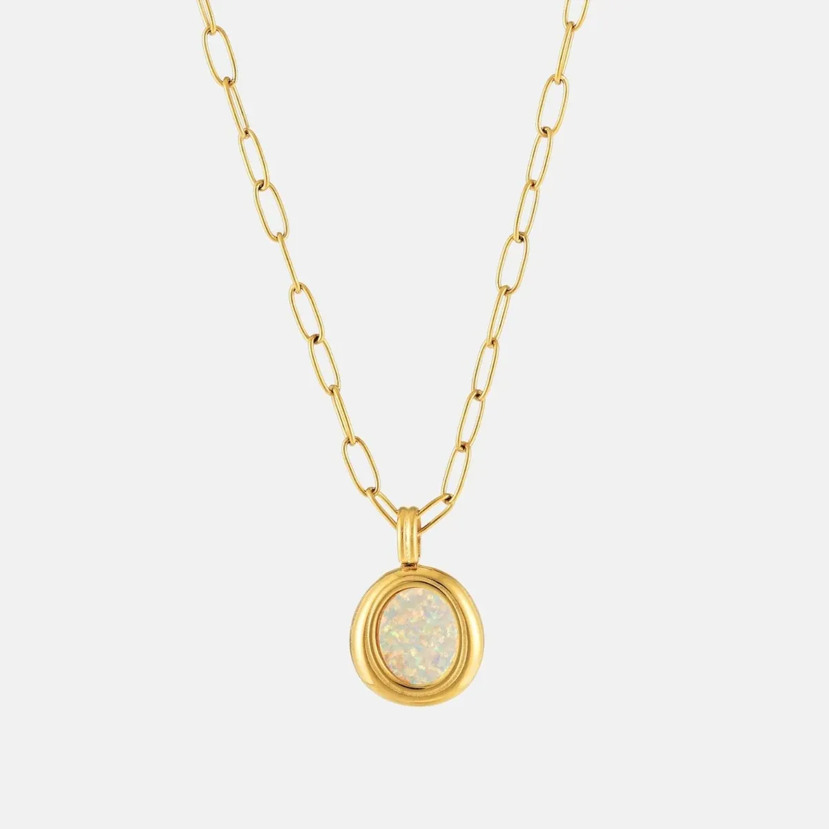 Opal Aura Necklace Gold - detail view