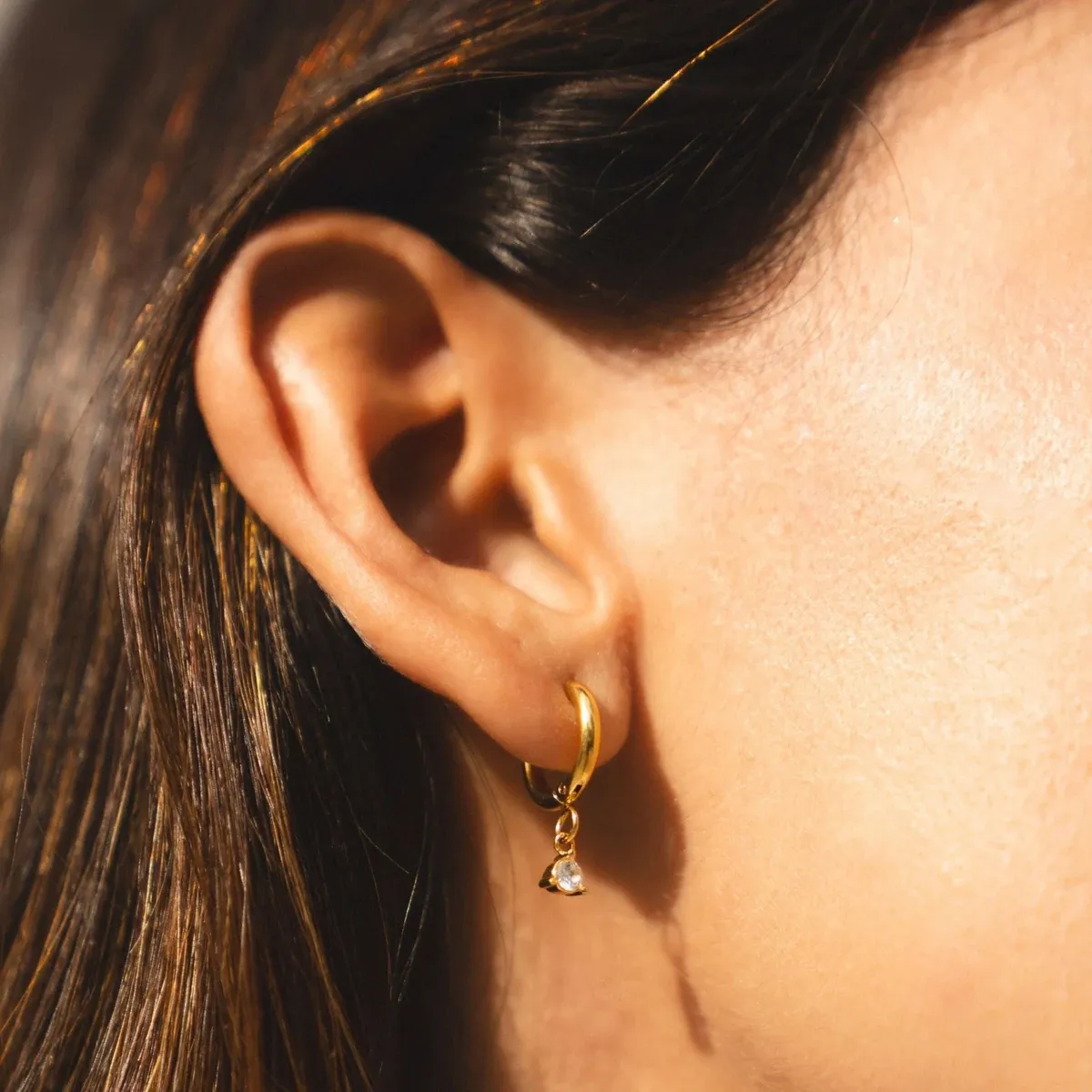 Sparkle Drop Earrings Gold - lead view