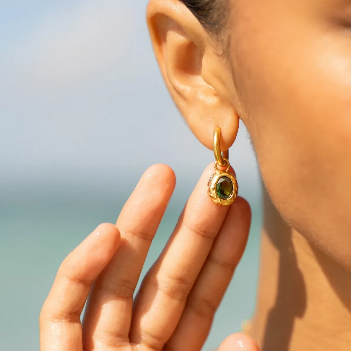 Olive Earrings - detail view