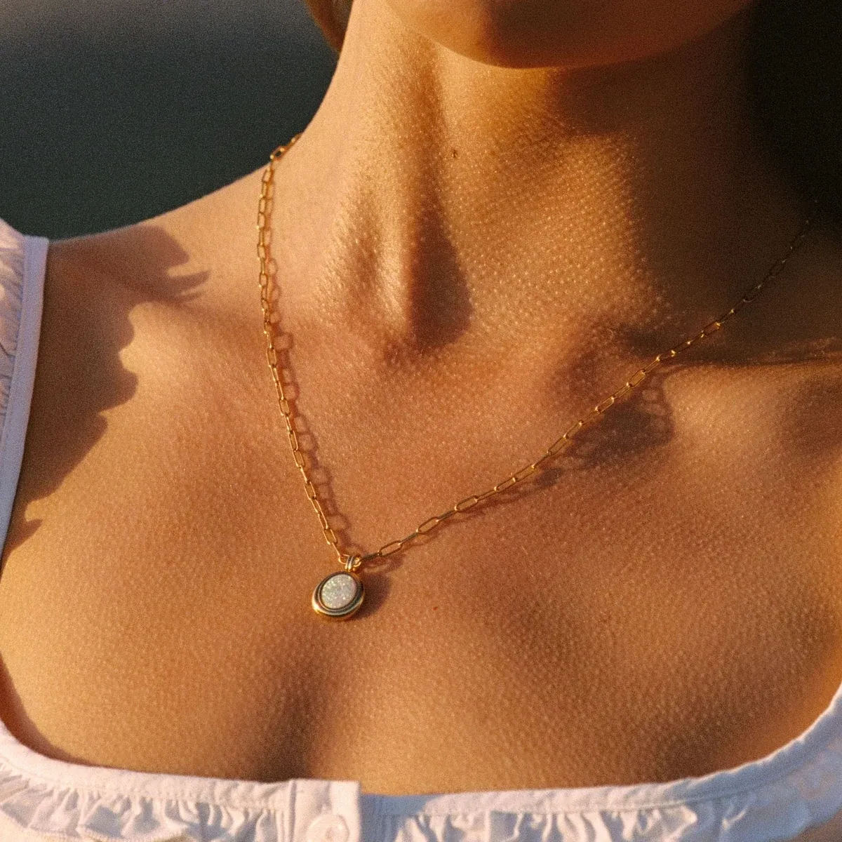 Opal Aura Necklace Gold - lead view