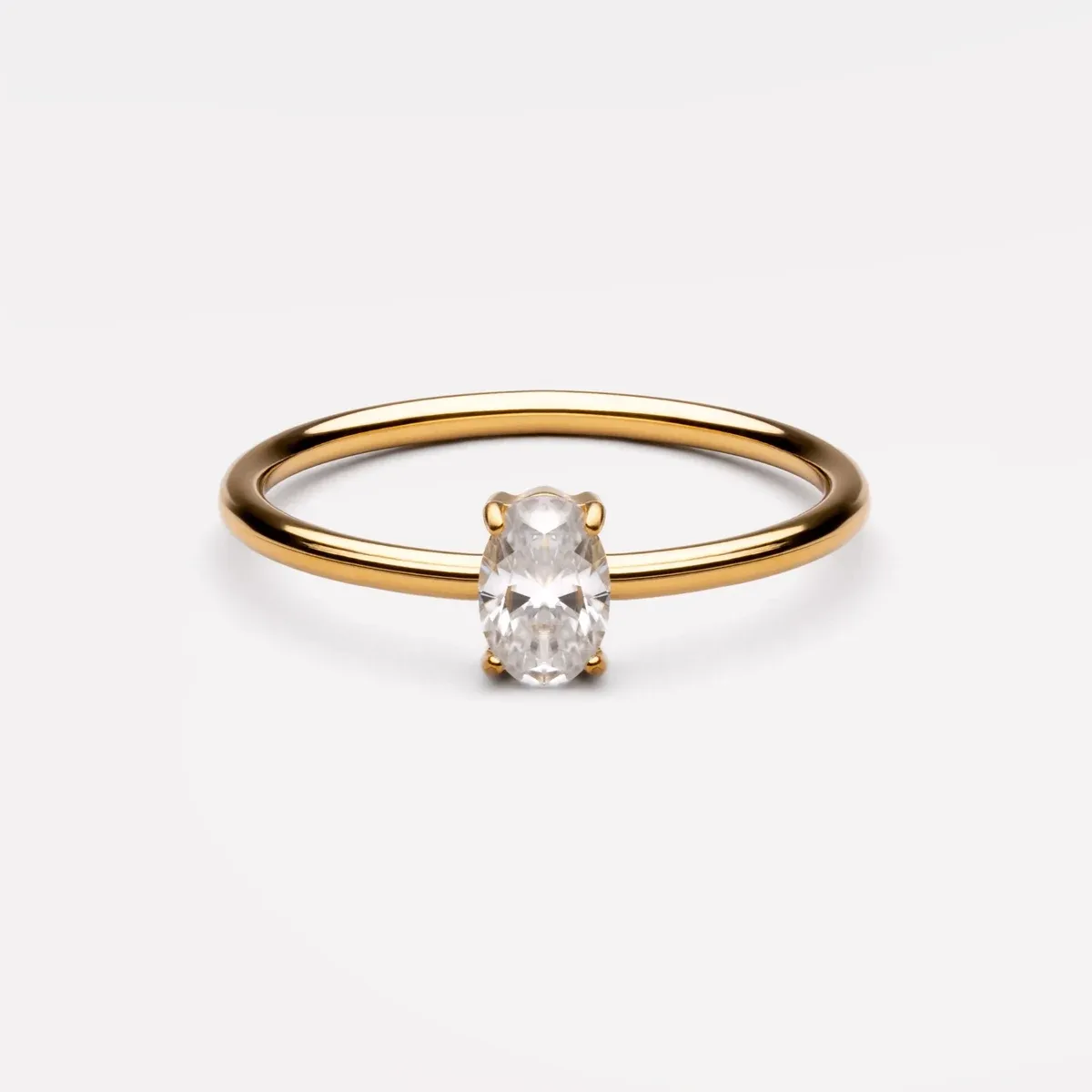 Petite Solitaire Ring - lead view