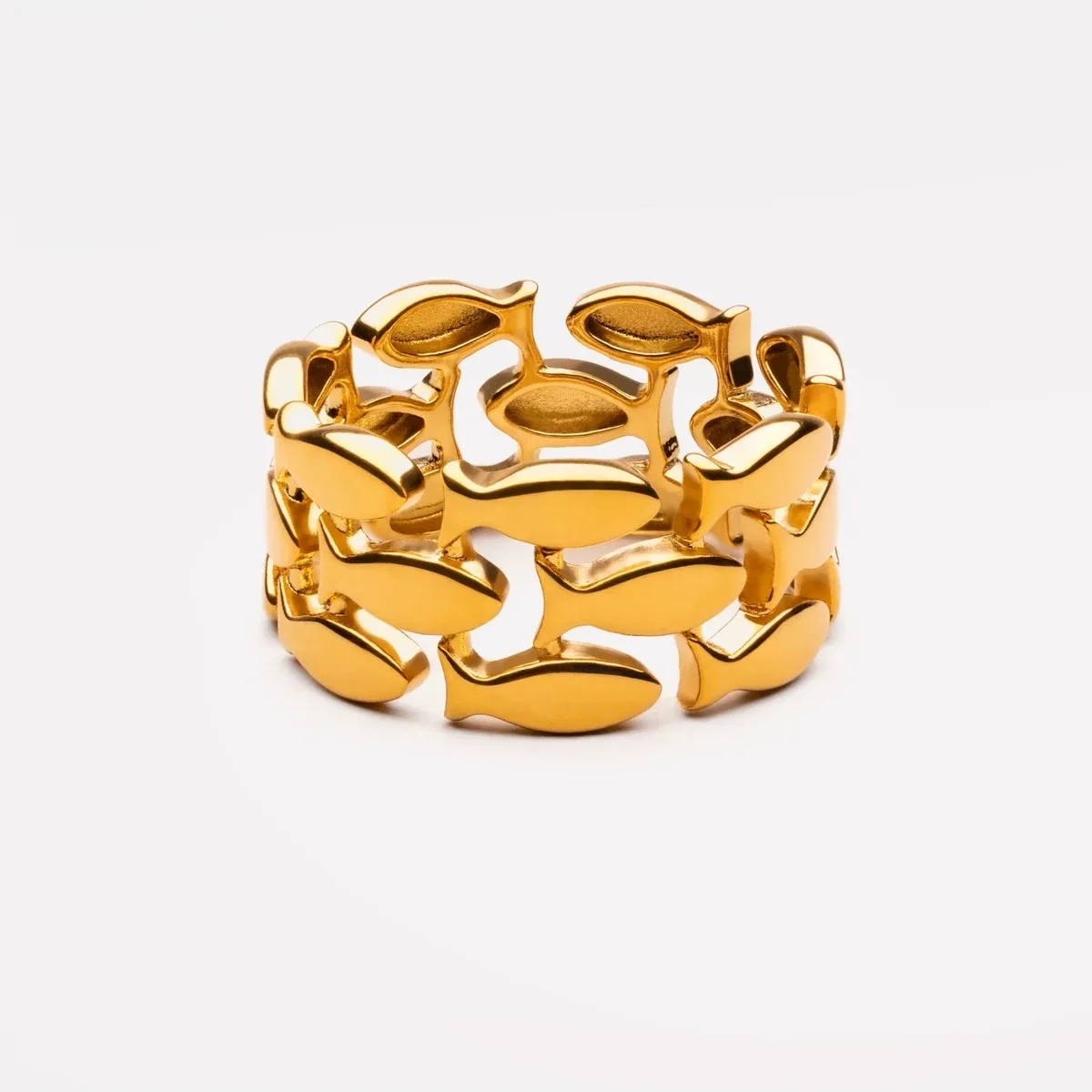 Fish Ring Gold - alternate view