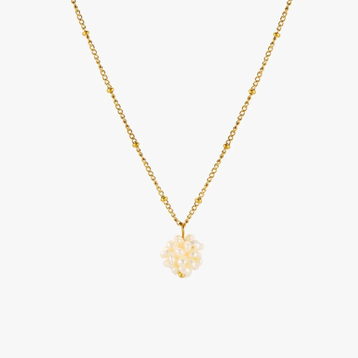 Tiny Pearls Necklace Gold - detail view