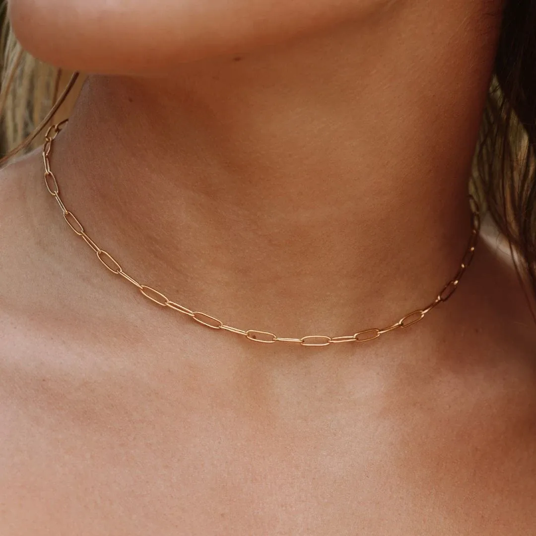Cozumel Paperclip Choker Gold - lead view