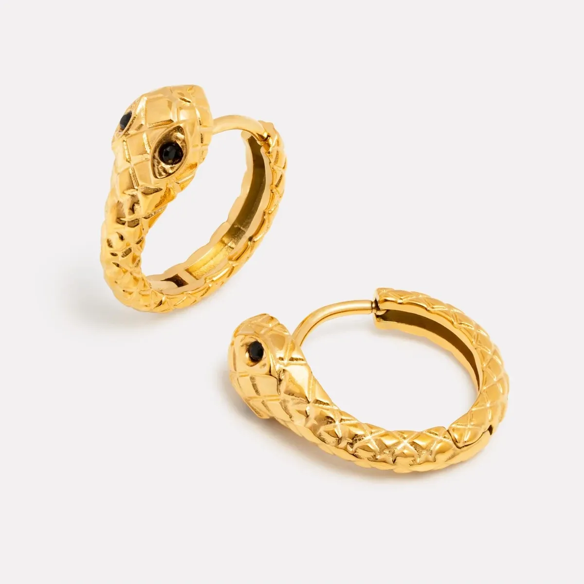 Snake Hoops Earrings - detail view