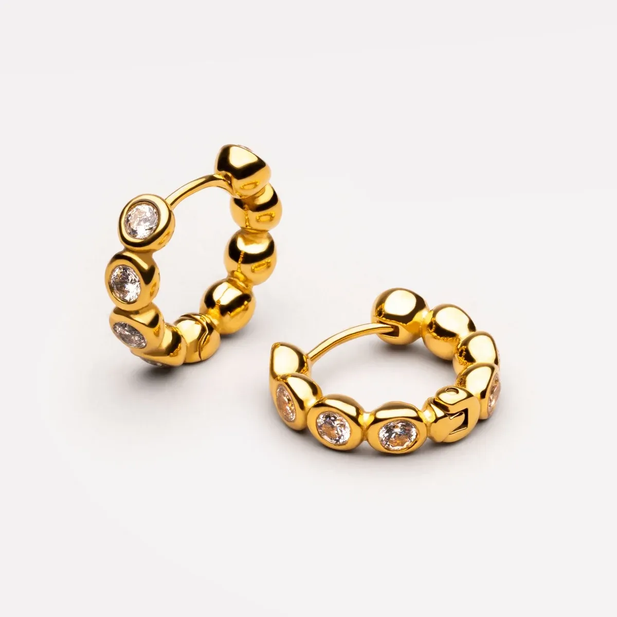 Beaded Stone Hoops - lead view