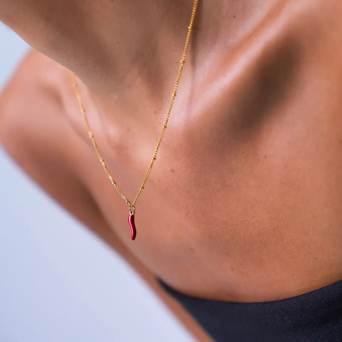 Chilli Necklace Gold - alternate view