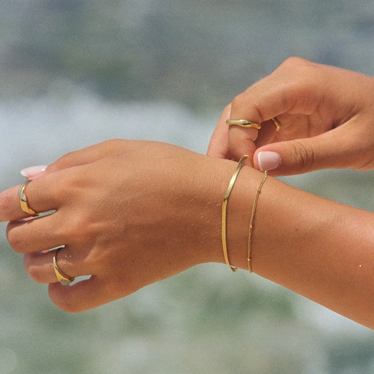 Everyday Layered Bracelet Gold - alternate view