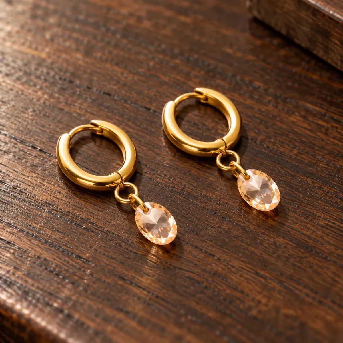 Rosé Drop Earrings - alternate view