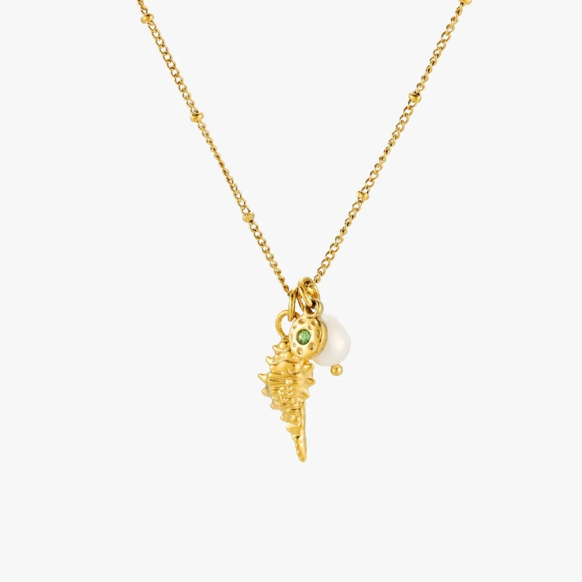 Ocean Charms Necklace Gold - detail view