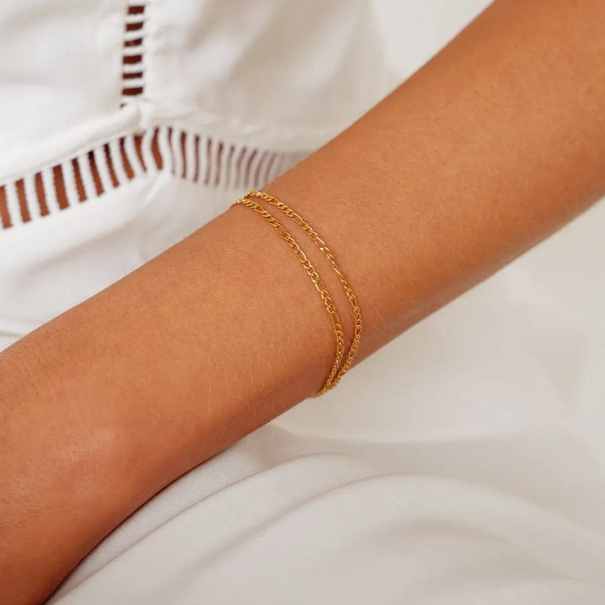 Layered Figaro Bracelet - alternate view