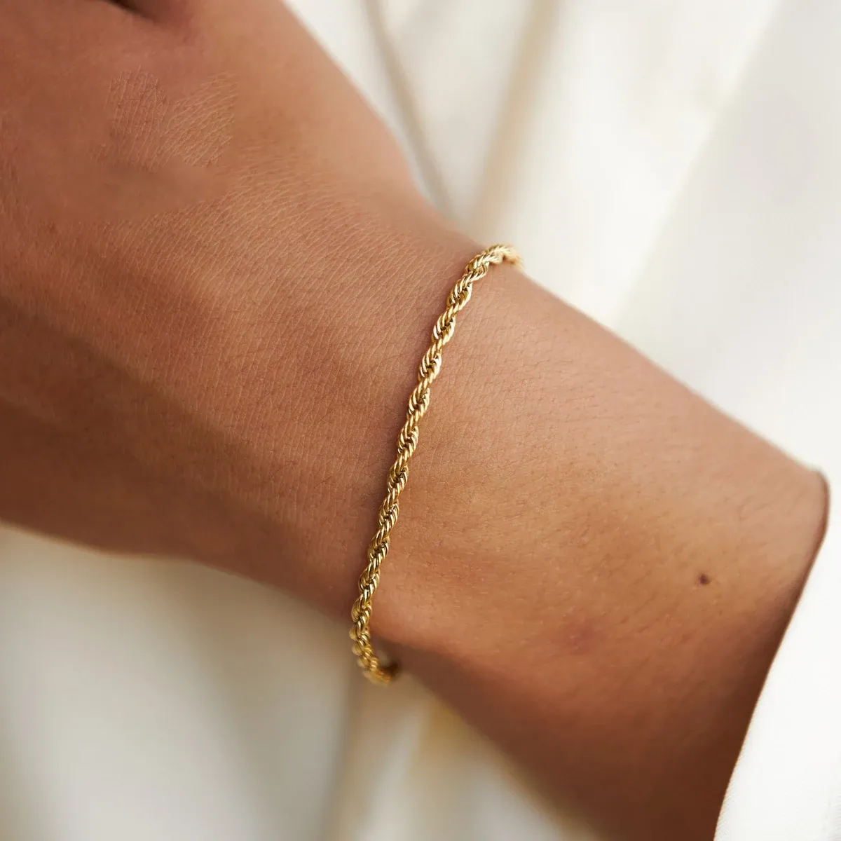 Calvi Rope Chain Bracelet Gold - lead view